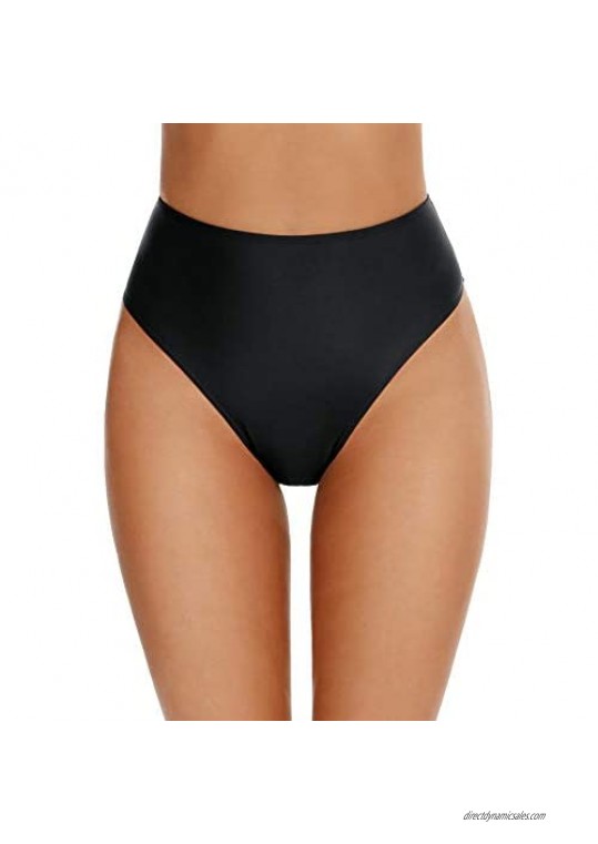 Tournesol Women's Swim Bottoms High Waisted Swimsuit Briefs High Cut Bathing Suit Bikini Bottoms