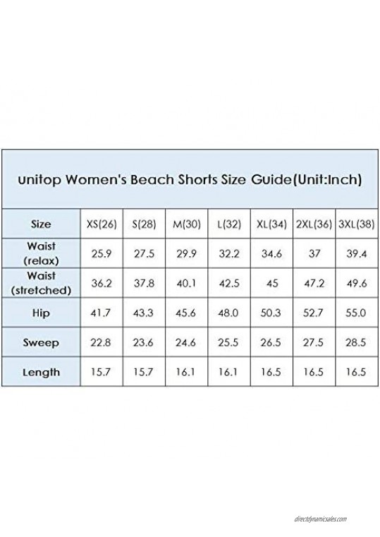 Unitop Womens Bathing Boardshorts Swim Shorts Quick Dry with Lining