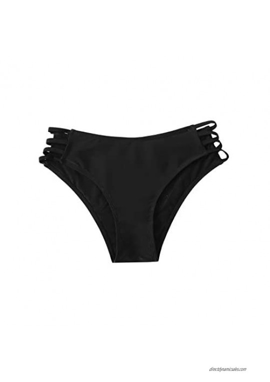 Verdusa Women's Strappy Cut Out Side Swimsuit Bottom Bikini Panty