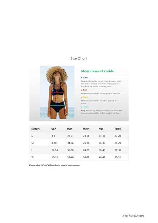 Beachsissi Women Stringy Selvedge Leopard Print Bikini Set 2 Piece Bathing Suit