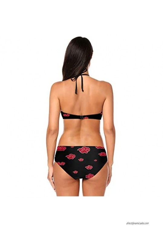 Love Women's V Neck Bathing Suits Bright Halter Bikini Set Swimsuit