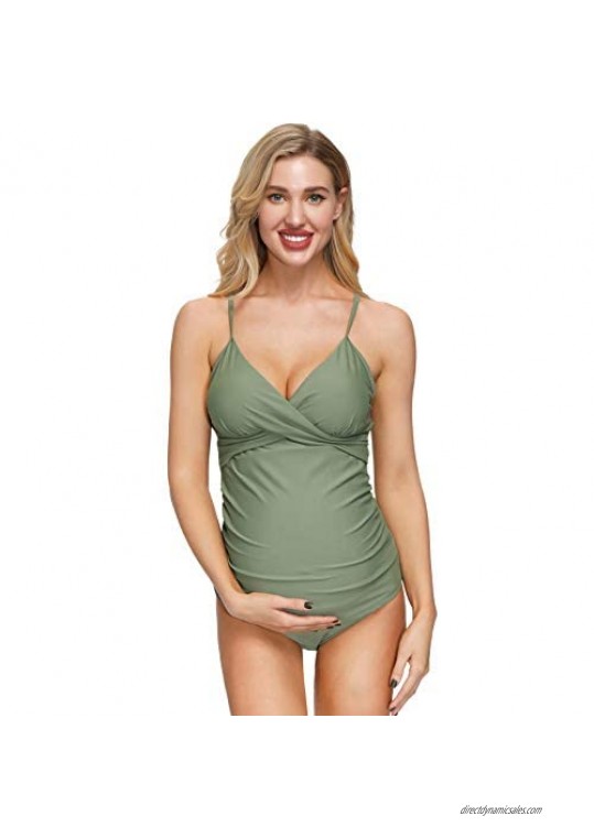 Maacie Women Maternity Camkini Separated Swimsuit Stretchy Summer Beachwear Suit