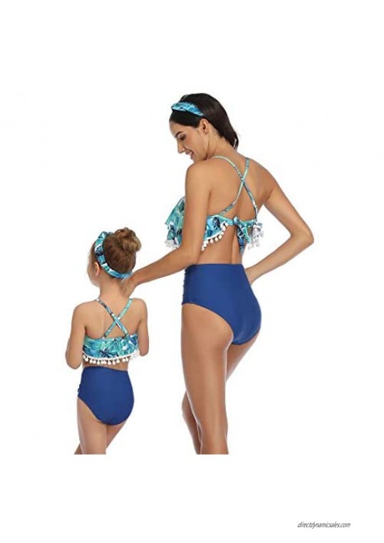 PURFEEL Family Matching Swimsuit Womens Bathingsuit Girls Swimwear Mom and Me Matching Swimwear