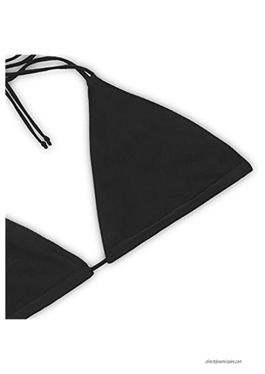 Sexybody Women's Halter Padded Hollow Out High Waisted Bikini Solid Color Swimsuits Swimwear