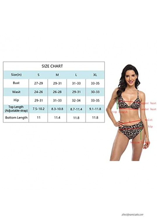 Womens Swimsuits 2 Piece Bathing Suits High Waisted Bikinis Printing Set for Women