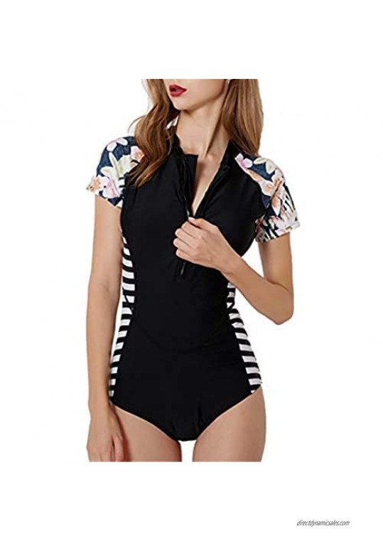Annlaite Women's UV Protection One Piece Swimsuit Rash Guard Surfing Swimsuit Swimwear Bathing Suit