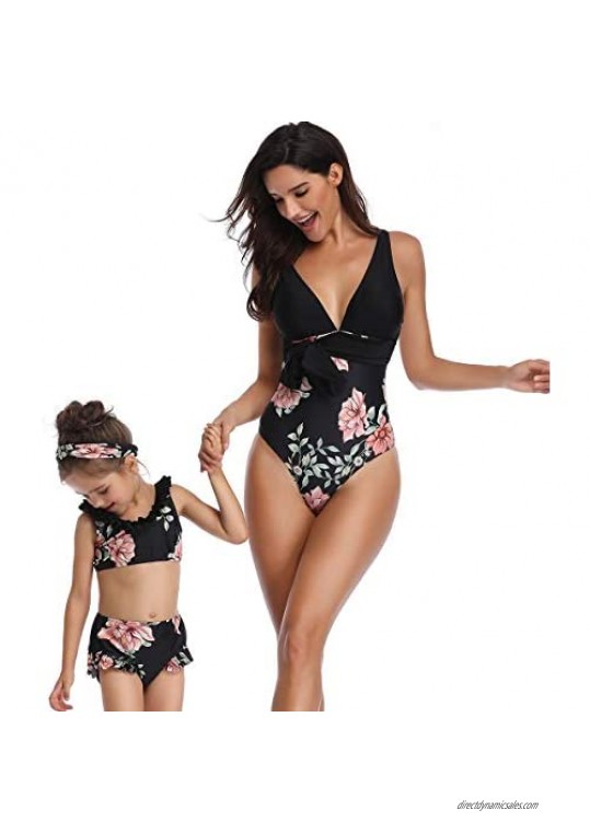 BBYES Mother Daughter Matching Swimsuits Family Mommy Girls Matching Swimwear