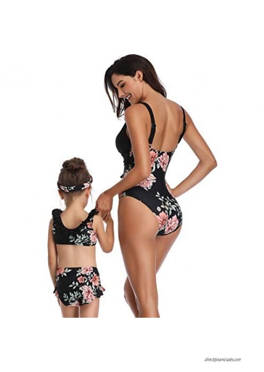 BBYES Mother Daughter Matching Swimsuits Family Mommy Girls Matching Swimwear