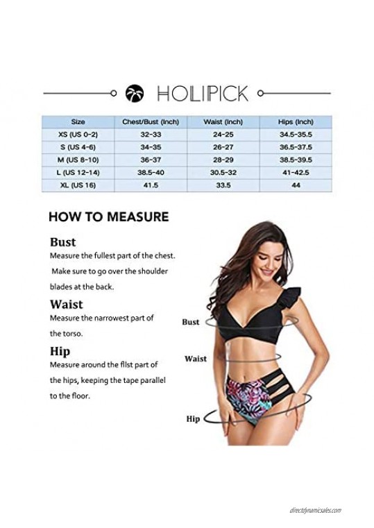 Holipick Women One Shoulder One Piece Swimsuit Tummy Control Bathing Suit Asymmetric Ruched Swimwear