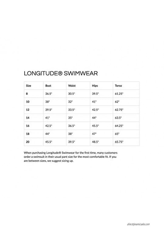 Longitude Women's Swimwear Many Moons Ruffle Faux Skirtini Soft Cup Long Torso One Piece Swimsuit with Adjustable Straps