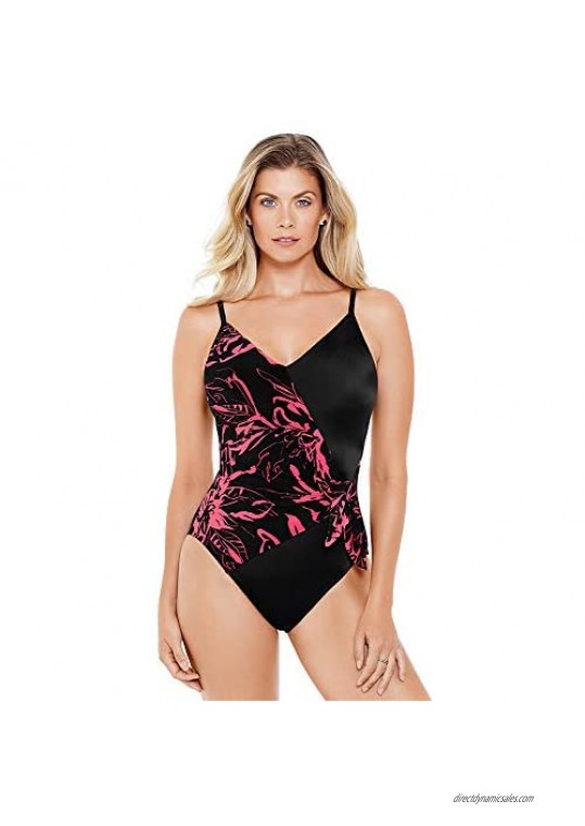 Magicsuit Women's Swimwear Out of Line Hailey Soft Cup Wrap Style One Piece Swimsuit with Adjustable Straps