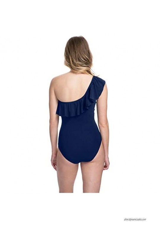 Profile by Gottex Women's Ruffle Shoulder One Piece Swimsuit