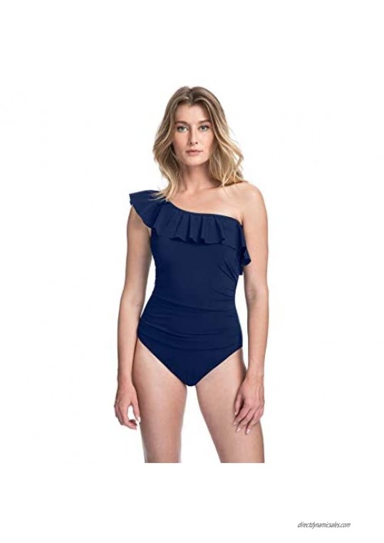 Profile by Gottex Women's Ruffle Shoulder One Piece Swimsuit