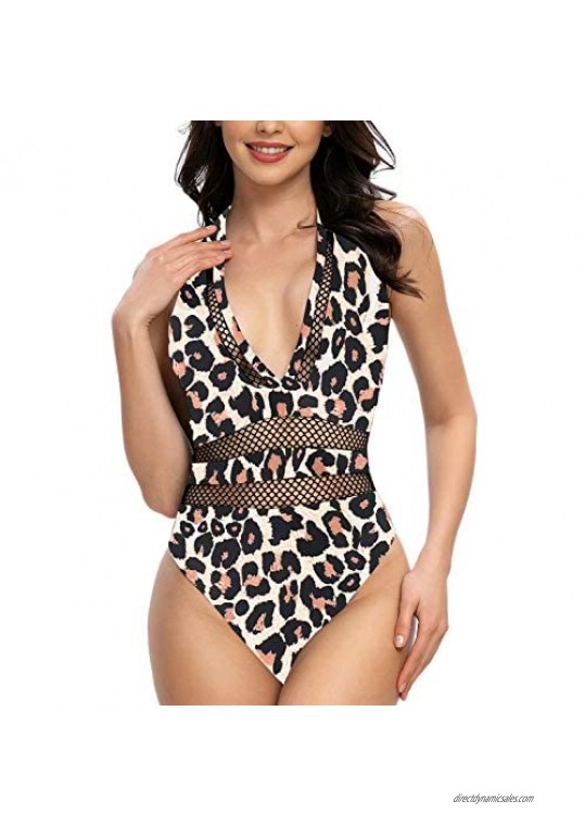 SuperPrity Women Deep Plunge Monokini Swimsuits Sexy Hollow Out One Piece Bathing Suit