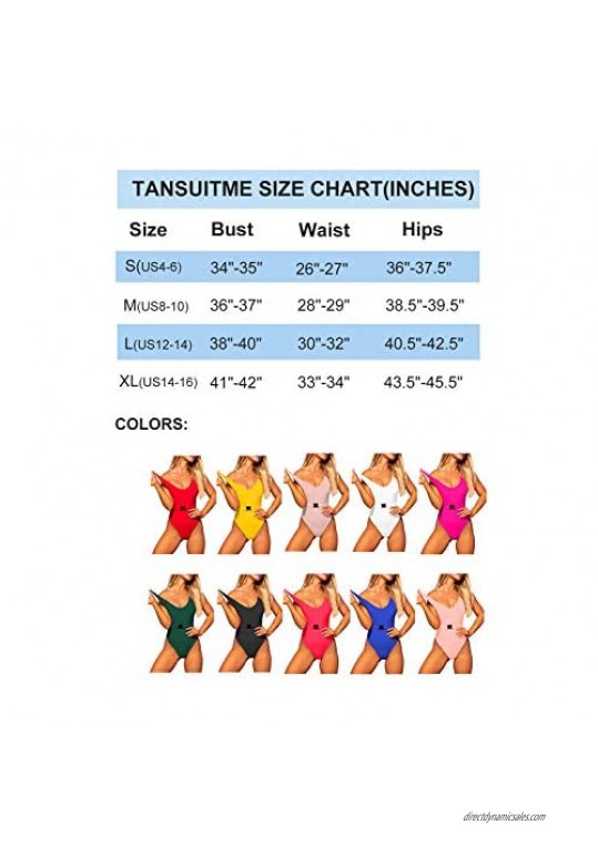 Tansuitme Womens One Piece Swimsuits High Cut Thong Bathing Suits Sexy Tummy Control Swimwear Backless