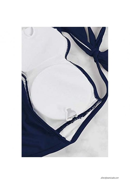 TOLENY Women's Halter One Piece Bathing Suit Shirred Boyleg Swimwear Tummy Control Monokini Padded Swimsuit