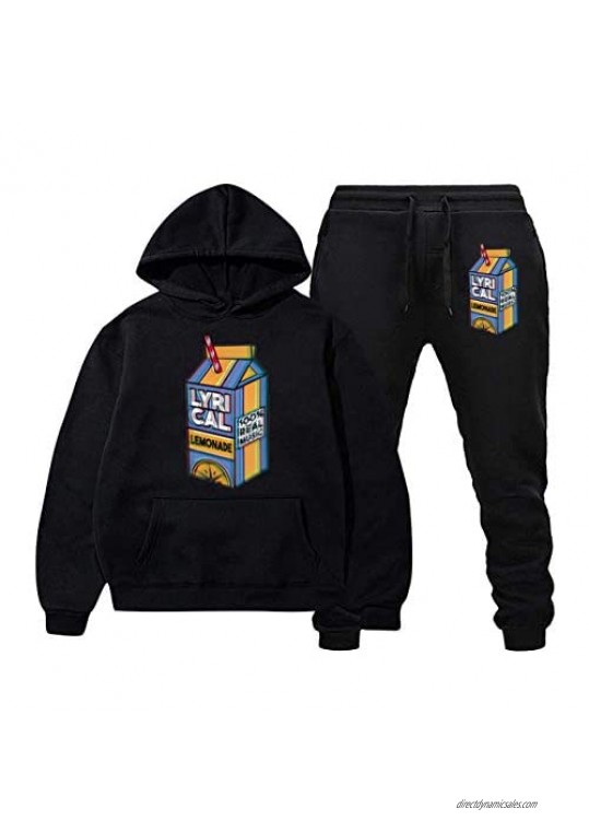 482 Lyrical Lemonade Hoodie and Sweatpants Suit Hip Hop Unisex Pullover Two-Piece Sweatshirt for Men Women