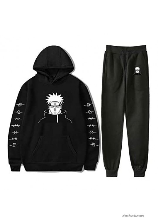 Anime Naruto Hoodie and Sweatpants Naruto Sportswear Sets Jogger Pants and Tunic Tops Two-Piece Sweatshirt Unisex