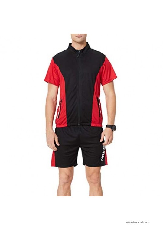 DOINLINE Men's Tracksuit Sweat Suit Casual Short Sleeve 2 Piece Outfit Summer T-Shirt and Shorts Set