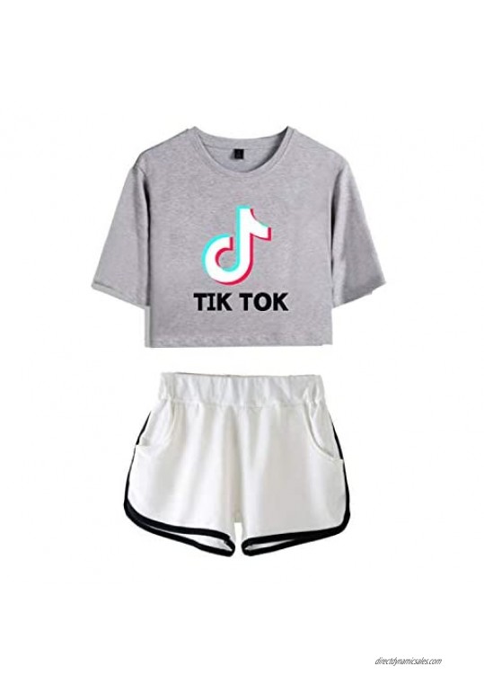 DXJJ TIK TOK T-Shirt Short Sleeve 3D Print with Shorts Tracksuit Sportwear 2Pcs Set