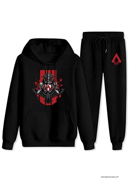 EAROBA Unisex Adults Apex-Legends Pullover Hoodie and Sweatpants Suit for Mens Womens 2 Piece Sweatshirt Set