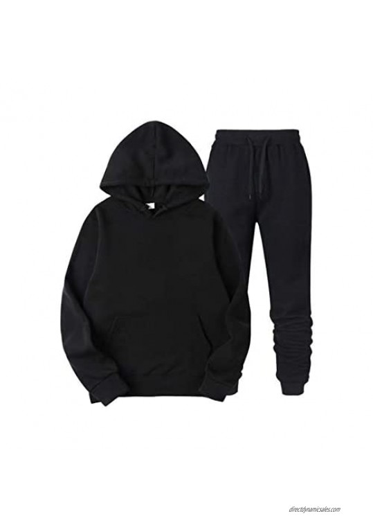 Evaliana Men 2pcs Athletic Track Suit Activewear Outfits Hoodie Sweatpants