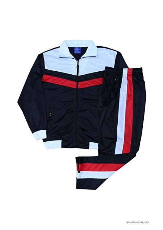 Men's 3tone track jacket & trouser Activewear jogging tracksuit gym Outfit set