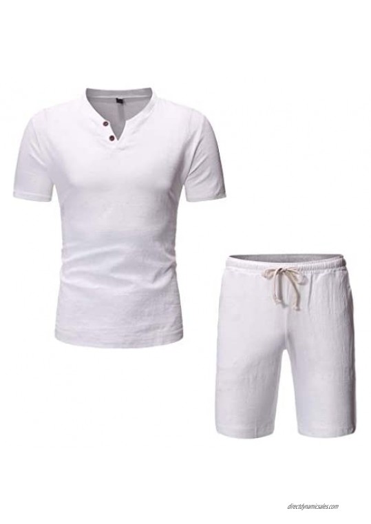Men's Jumpsuit Jogging Athletic Sports Set Hippie Shirts Short Sleeve Beach Shirt Shorts Suit