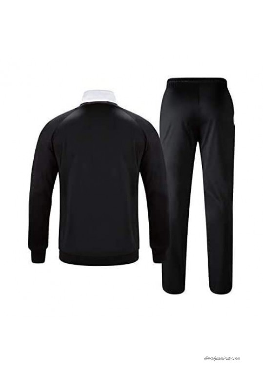 Men's Outdoor 2 Piece Jacket Pants Track Suit Sport Sweat Suit Set White M