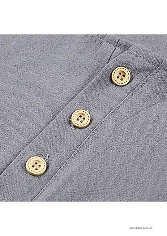Men's Tracksuit Long-Sleeved Loose Pants Solid Color Retro Cotton Linen 2 Piece Suit Summer Spring T-Shirt Tops Outfits Sets