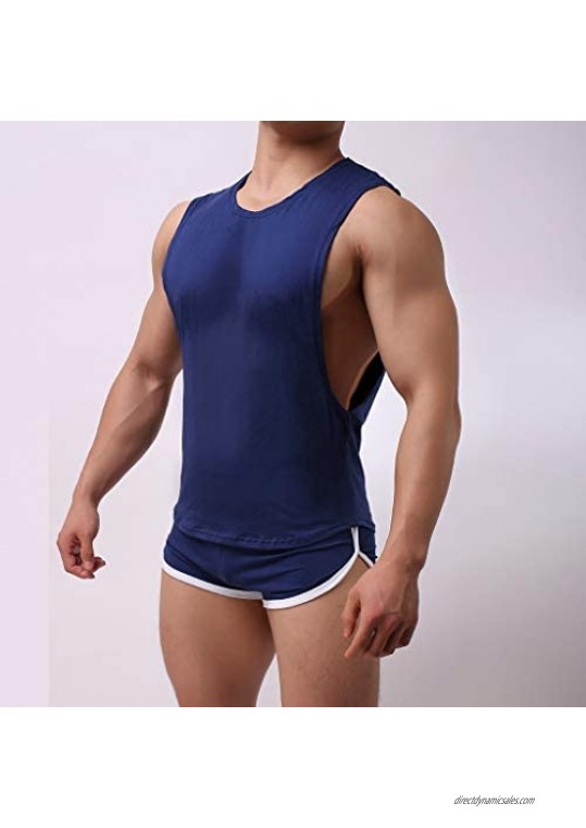 NIUQI 2PCS Men's Casual Tracksuit T-Shirts Summer Slim Fit Sport T Shirt & Shorts Suit