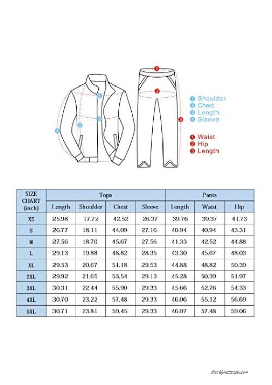 Snowman Lee Men's Plus Size 2 Piece Tracksuit Full Zip Fleece Casual Jogging Sweat Suit Set