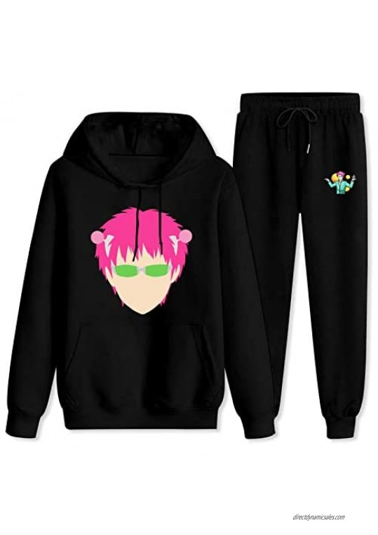 Unisex The Disastrous Life of Saiki K Hoodie Sweatshirt and Sweatpants 2 Pcs Outfit Sets Tracksuit for Man Woman