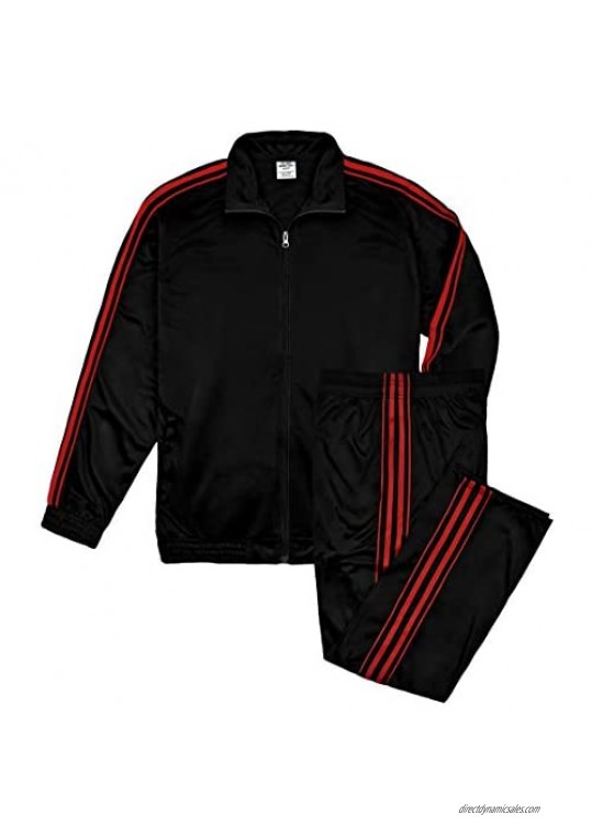 Victory Outfitters Men's Athletic Tricot Track Jacket and Matching Pants Set
