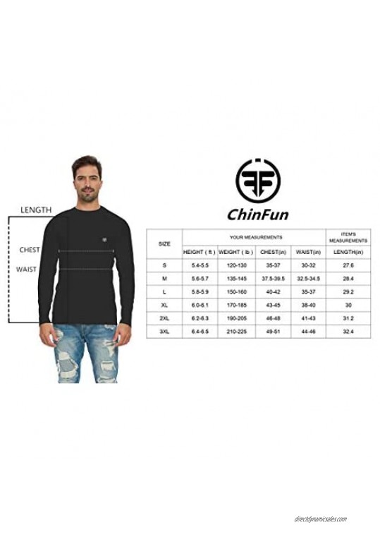 ChinFun Men's Thermal Fleece Long Sleeve Fitted Mock Shirt Baselayer Underlayer Running Shirts Outdoors Workout T-Shirts