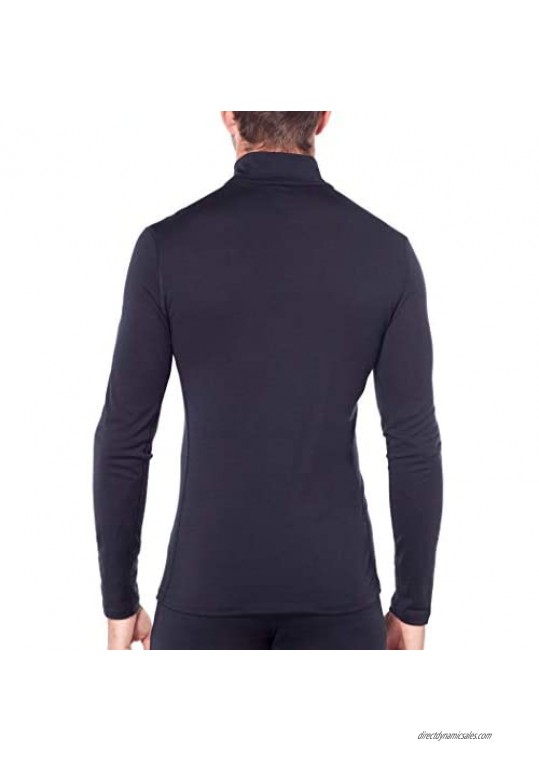 Icebreaker Men's Standard 200 Oasis Long Sleeve Thermal Cold Weather Half Zip Base Layer Top Black XL