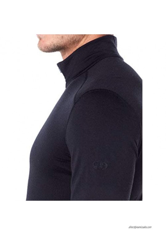 Icebreaker Men's Standard 200 Oasis Long Sleeve Thermal Cold Weather Half Zip Base Layer Top Black XL