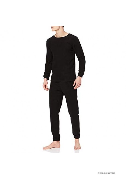 Mil-Tec by Sturm Round Neck Fleece Underwear Set - Men's Black Large 11221002-904