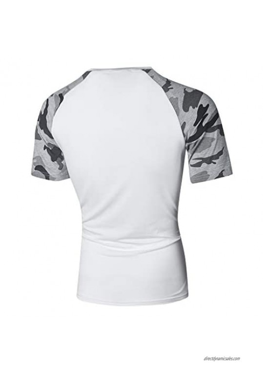 sweetnice man clothing Men's Casual Short Sleeve Shirt 2019 Short Sleeve Camouflage Workout T-Shirts M-XXXL