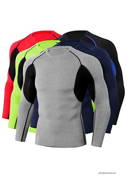 YYNUDA Men's Workout Set Compression Base Layer Shirt Quick Dry Athletic Running Tights