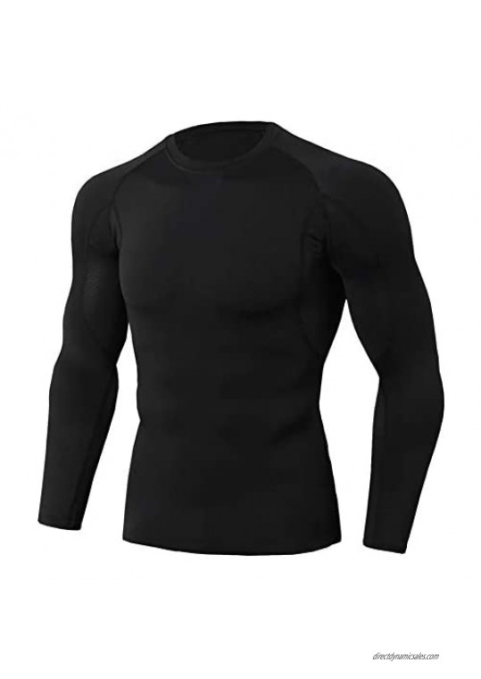 YYNUDA Men's Workout Set Compression Base Layer Shirt Quick Dry Athletic Running Tights