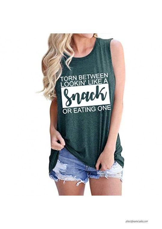EGELEXY Tanks Top for Women Summer Funny Letter Print Muscle Vests Tee Casual Sleeveless Vacation Shirts Top