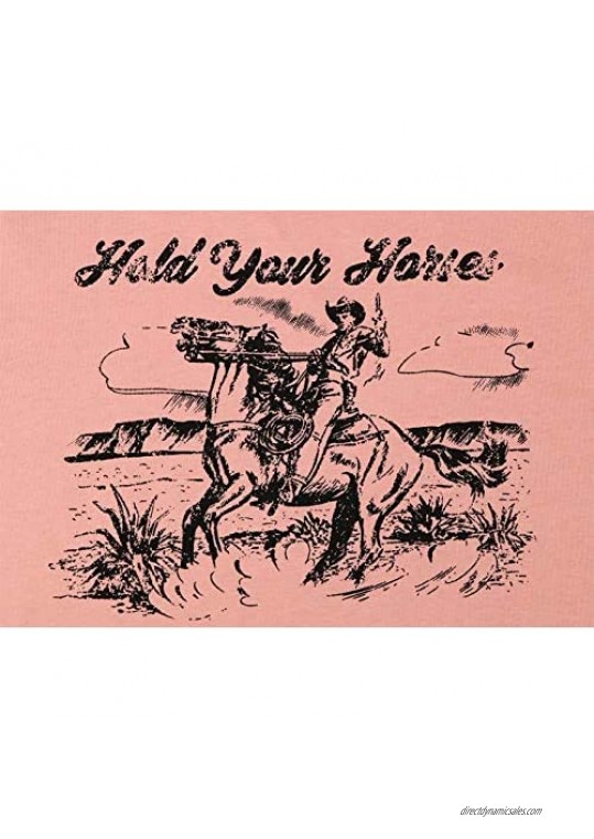 Hold Your Horses Tank Top Women Funny Rodeo Graphic Tees Vintage Cowboy Sleeveless Vest T Shirt