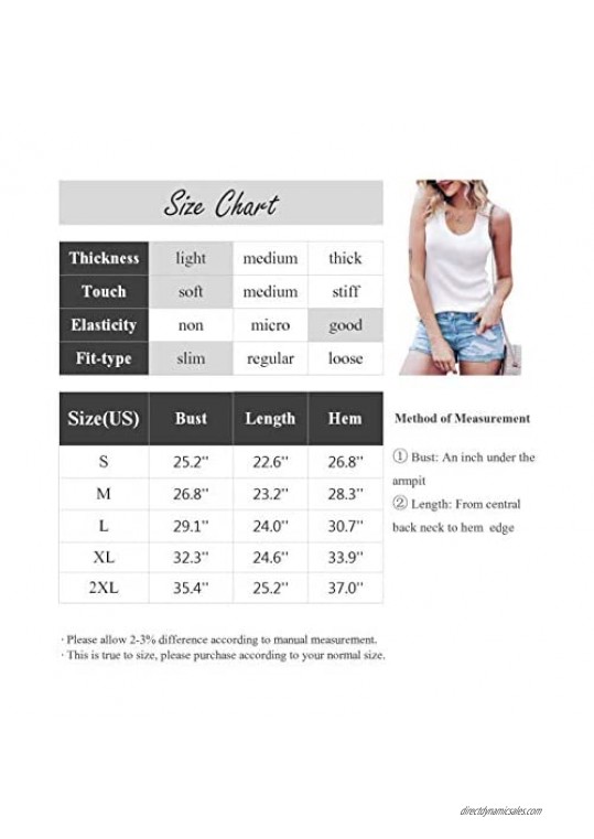 Imily Bela Women's Ribbed Tank Tops Summer Casual Racerback Knit Sleevelss Shirts