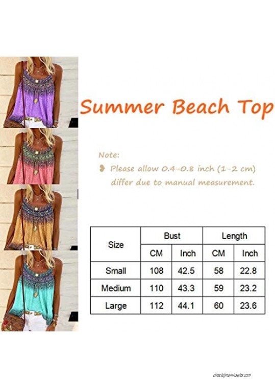 PP PLUIE POURPRE Summer Tank Top for Women Sleeveless Boho Floral Print Loose Casual Tunic Tops Shirt