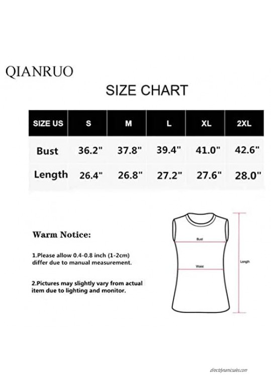 QIANRUO Lotus Flower Tank Top Women Meditation Yoga Shirts Casual Workout Muscle Tank Top Summer Sleeveless Graphic Tees Vest