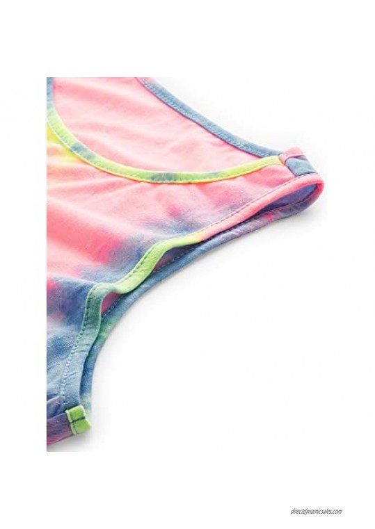 SweatyRocks Women's Tie Dye Sleeveless Workout Casual Cropped Tank Top Shirts