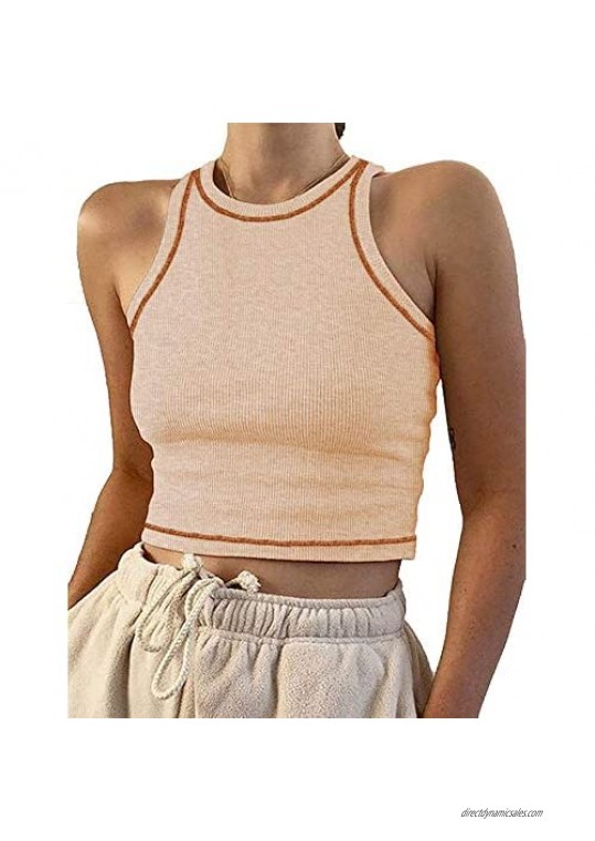 ZC&GF Women's Casual Crop Camis Tanks Cotton Sleeveless Tops
