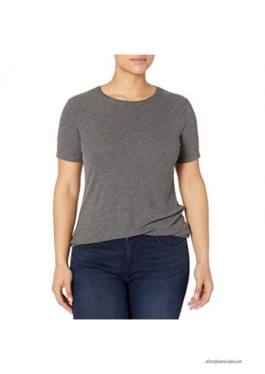  Brand - Daily Ritual Women's Plus Size Ribbed Short-Sleeve Crew Neck Shirt