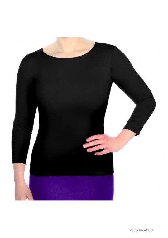 Kosher Casual Women's 3-4 Sleeve Boat Neck Layering Knit Top
